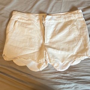 White Scalloped Shorts